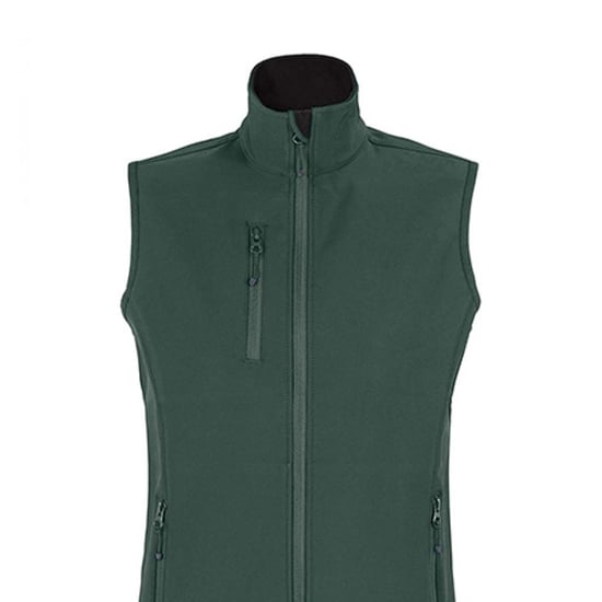 SOLS Womens/Ladies Falcon Softshell Zipped Body Warmer (Forest Green) - Image 2