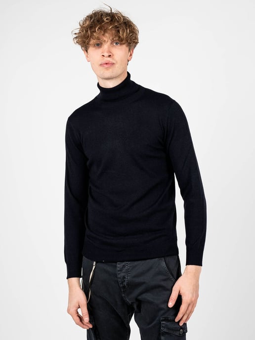 Xagon Man Suéter Turtleneck del hombre azul oscuro - Image 3