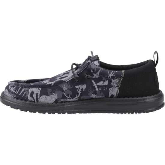 HEYDUDE Wally Funk Hunt Camo Canvas Men's Black Boat Shoes - Image 4