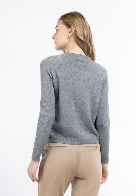 Dreimaster Knitted pullover women dark grey melange - Image 4