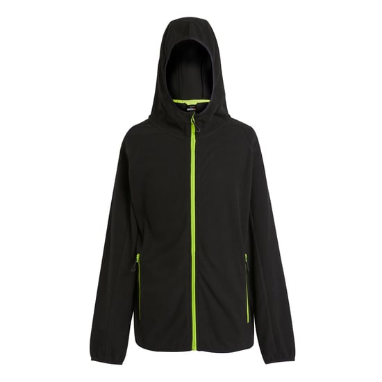 Regatta Mens Navigate Full Zip Fleece Jacket (Black/Lime Green)