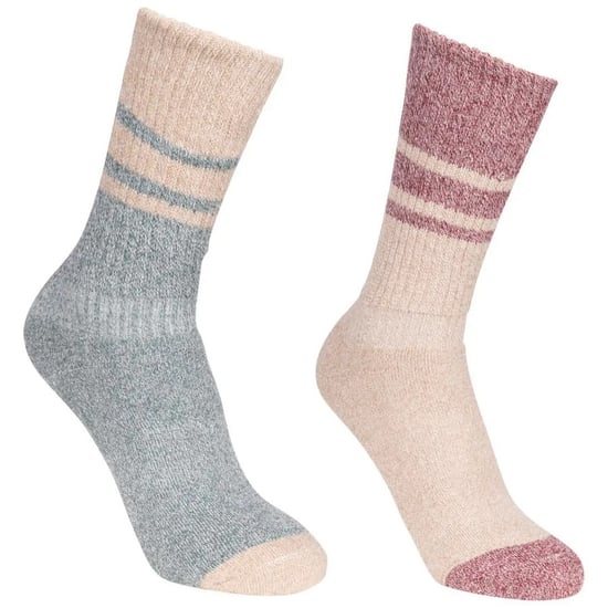 Trespass Womens/Ladies Hadley Hiking Boot Socks (2 Pairs) (Spruce Green/Oatmeal) - Image 1