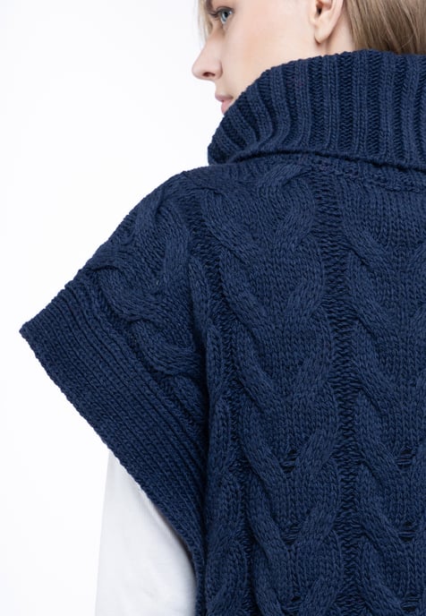 Dreimaster Knitted vest women marine - Image 5