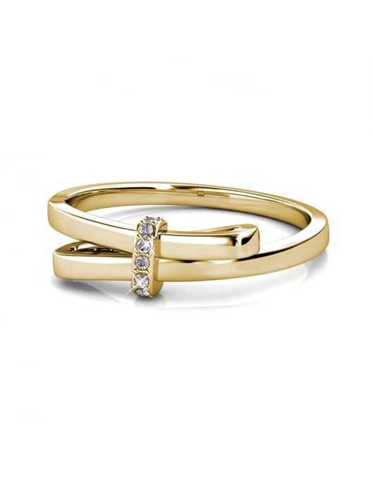 Anillo Lazo Luminoso - Oro y Cristal - Image 3