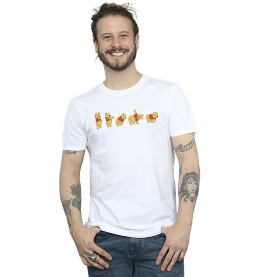 Disney Mens Winnie The Pooh Stretching T-Shirt (White)