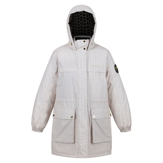 Regatta Womens/Ladies Christian Lacroix Cailar Pearl Longline Waterproof Jacket (Beige/Black) - Image 1