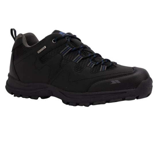 Trespass Mens Finley Low Cut Hiking Shoes (Black/Blue)