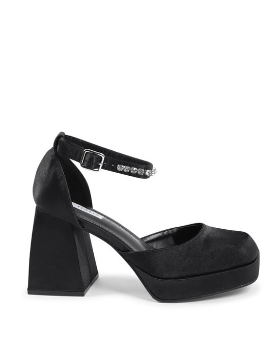 19V69 Italia Womens Ankle Strap Pump Black