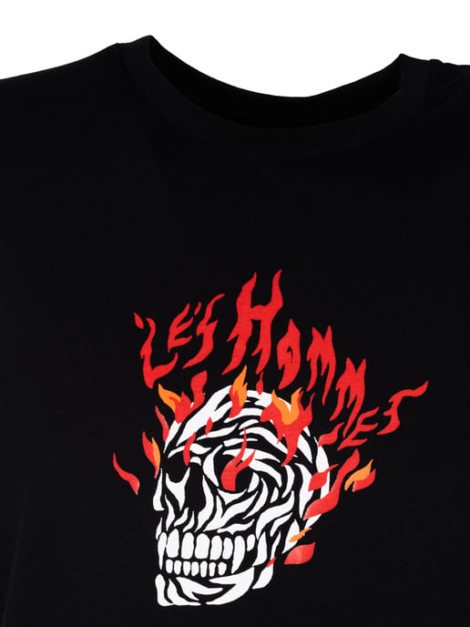 Les Hommes T-Shirt On Fire Men's Black