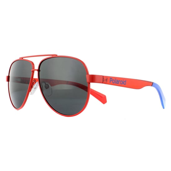 Polaroid Kids Aviator Kidss Red Grey Polarized Sunglasses