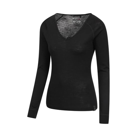Mountain Warehouse Womens/Ladies Merino Wool V Neck Top (Black) - Image 2
