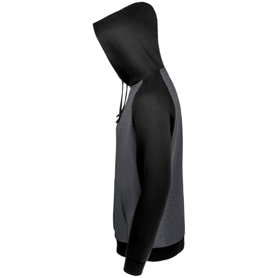 SOLS Unisex Seattle Contrast Raglan Hoodie (Charcoal Marl/Black) - Image 3