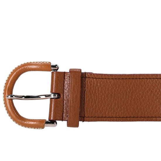 Prada Grained Belt in Brown Leather - Image 4