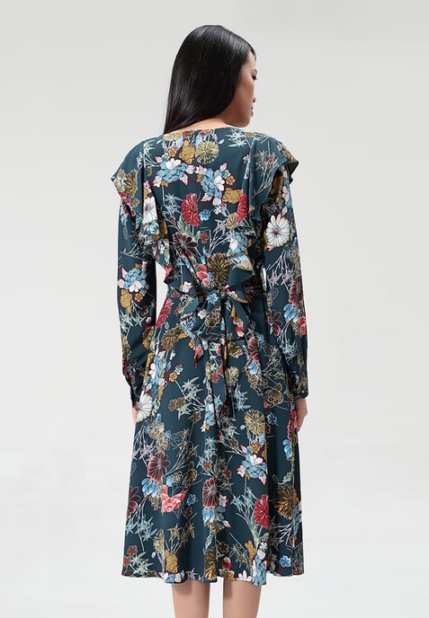 Fit-and-flare flower-print midi-dress - Image 3