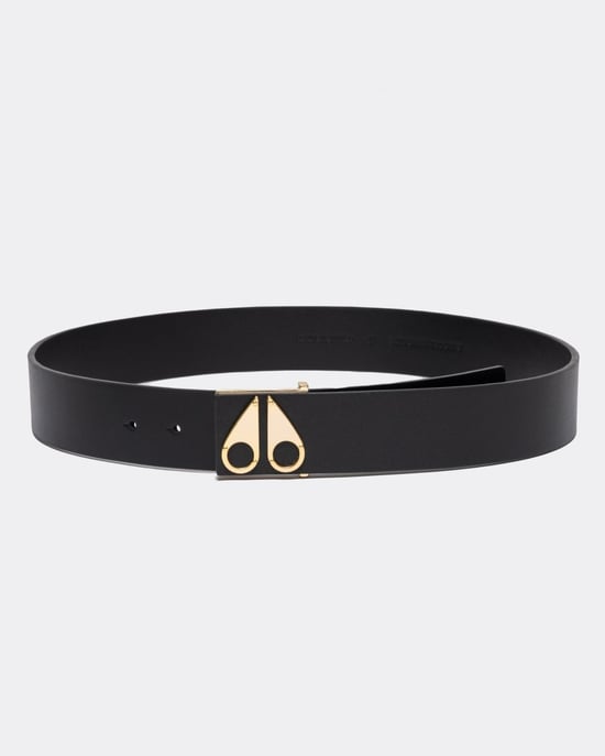 Moose Knuckles Mens Gold Logo Icon Belt - Image 1