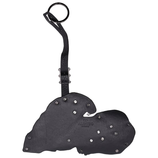 Valentino Panther Bag Charm in Black Leather - Image 2