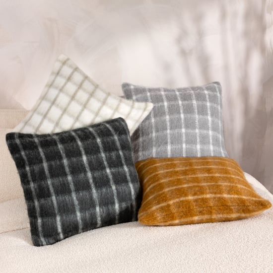 Yard Yarrow Check Faux Mohair Check Cushion Cover - Image 4