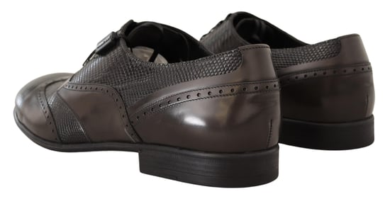 Zapatos de vestir Oxford para hombre de cuero de lagarto marrón Dolce & Gabbana - Image 3