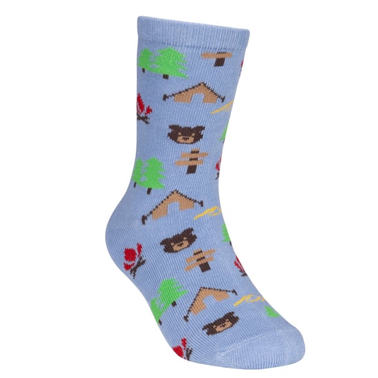 Trespass Childrens/Kids Camping Socks (Pack of 2) (Blue/Cream) - Image 2