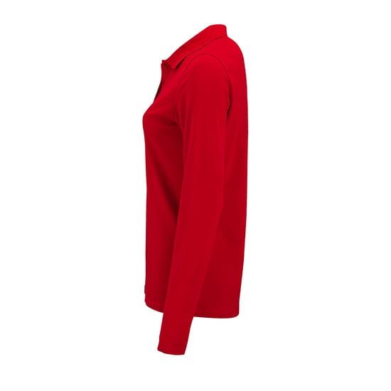 SOLS Womens/Ladies Perfect Long Sleeve Pique Polo Shirt (Red) - Image 4