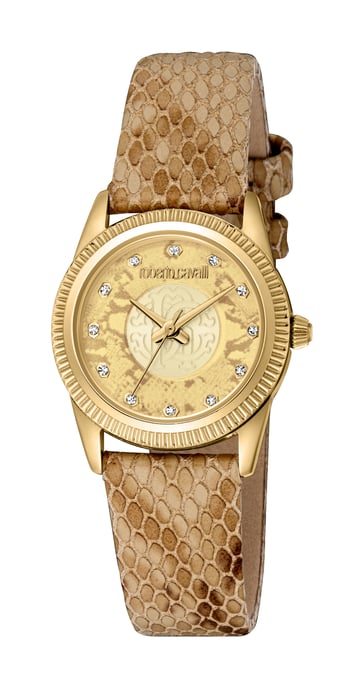 RC5L074L0025 Roberto Cavalli Reloj de Mujer de Cuarzo Acero Inoxidable Champagne Cuero 5 ATM 28 mm - Image 1