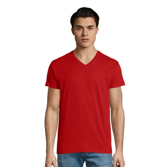 SOLS Mens Imperial V Neck T-Shirt (Red) - Image 5