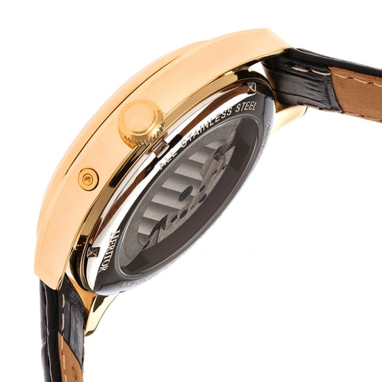 Reloj automático Heritor Sebastian semiesqueleto con correa de cuero - Image 3