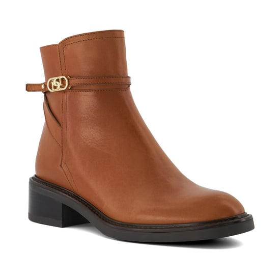 Dune Praising Leather Women's Tan Boots - Image 1