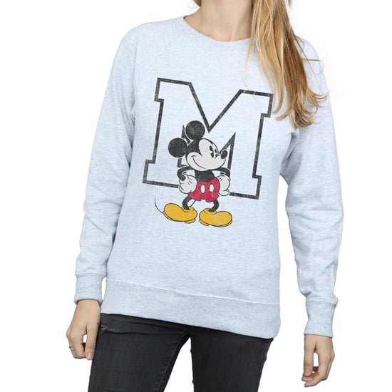 Disney Womens/Ladies Classic M Mickey Mouse Sweatshirt (Heather Grey) - Image 3