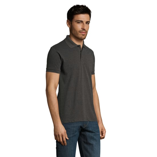 SOLS Mens Perfect Heather Polo Shirt (Charcoal Melange) - Image 3