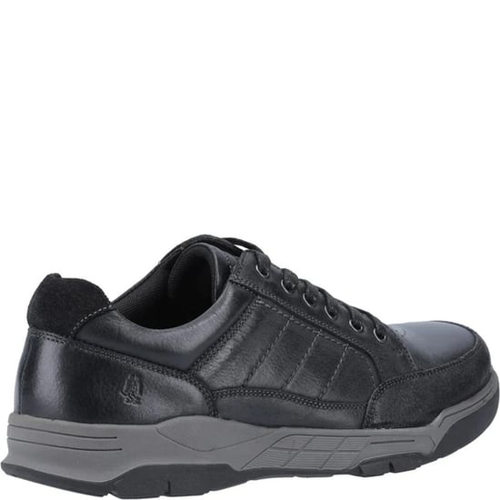 Hush Puppies Mens Finley Leather Lace Up Trainers (Black)