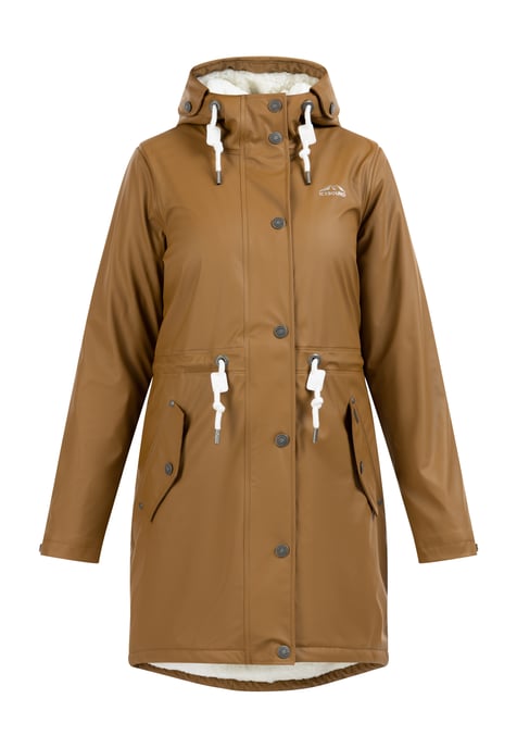 ICEBOUND Rain coat with teddy lining women dark sand - Image 1