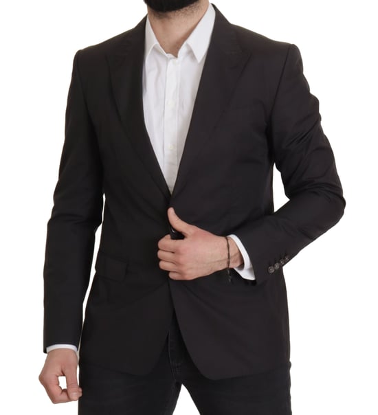 Blazer de hombre de una sola botonadura TAORMINA negro de Dolce & Gabbana - Image 3