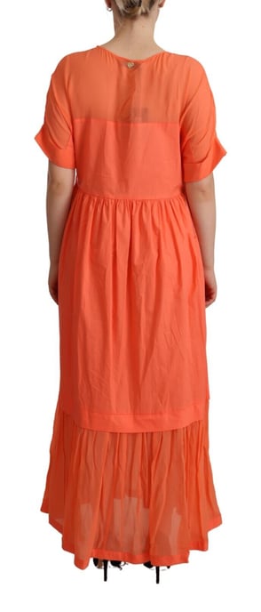 Vestido largo de algodón sin mangas coral para mujer de Twinset - Image 3