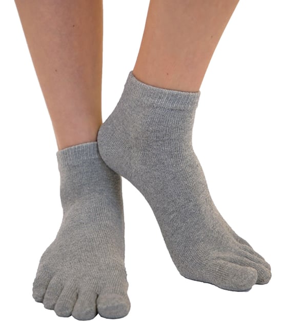 TOETOE - Calcetines Tobilleros de Algodón para Hombre y Mujer - Grises - Image 2