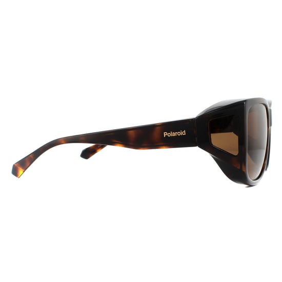 Gafas de sol polarizadas unisex Polaroid Suncovers Wrap Havana Brown Copper - Image 4