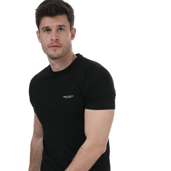 Men's Armani Exchange Milano / New York T-Shirt in Black - Image 3