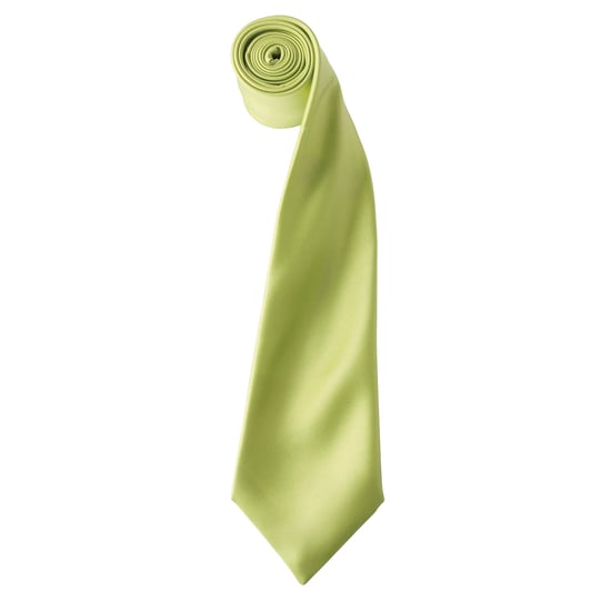Premier Mens Plain Satin Tie (Narrow Blade) (Lime) - Image 1