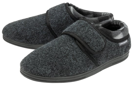 Pantuflas de Velcro para Hombre | Dunlop | Memory Foam | Orthapedic | Easy Close | House Bedroom Indoor - Charcoal - Image 1