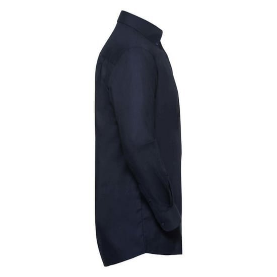 Russell Collection Mens Long Sleeve Easy Care Oxford Shirt (Bright Navy) - Image 6