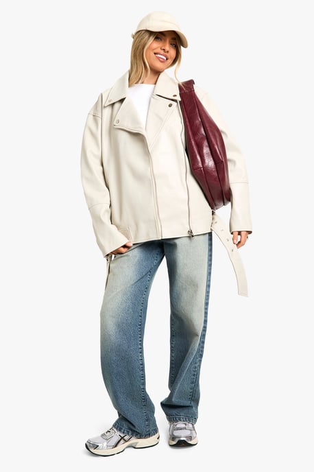 Super Oversized Belted Biker Jacket