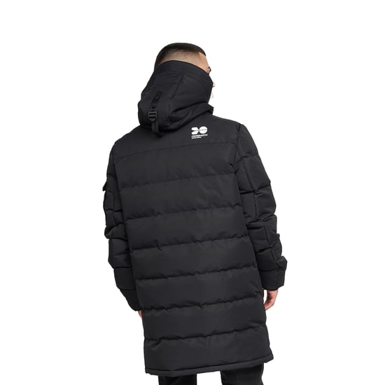 Crosshatch Mens Milwaka Long Padded Jacket (Black) - Image 2