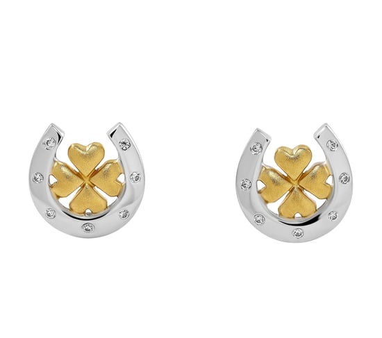 Orphelia 'Signature' Women's 925 Sterling Silver Stud Earrings - Silver/Gold ZO-7517 - Image 3