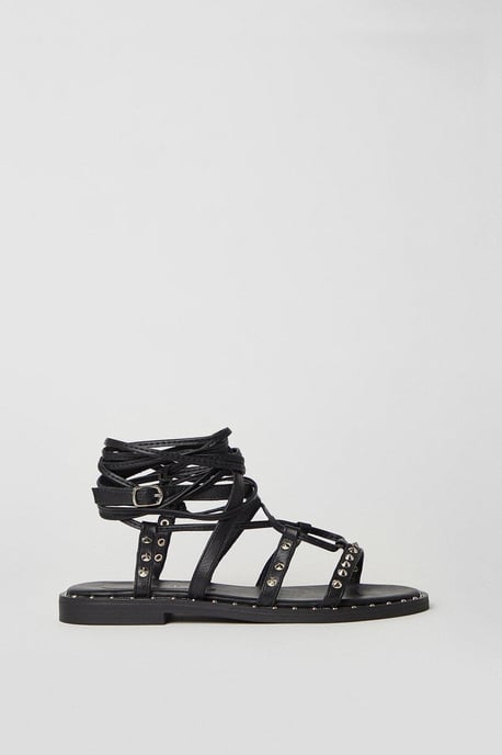 Britney Lace Up Studded Gladiator Sandals