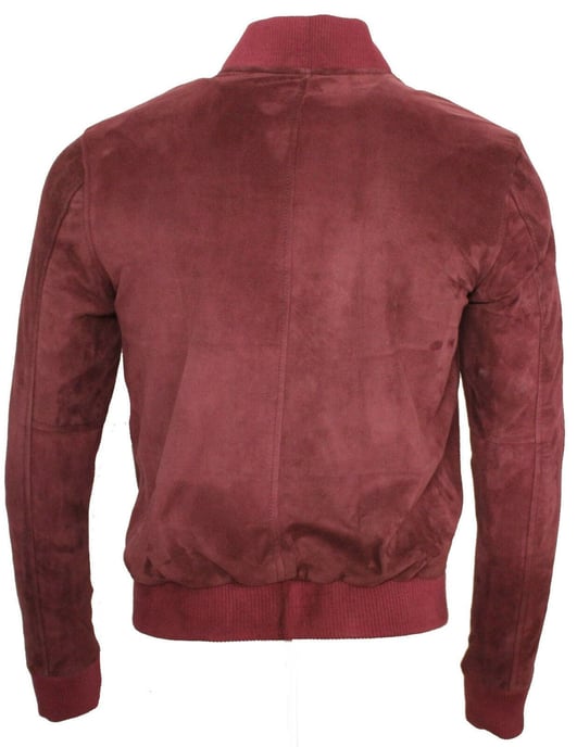 Varsity Soft Suede Leather Bomber Jacket