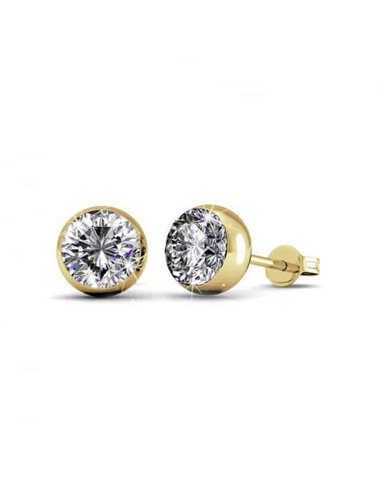 Pendientes Luna - Oro y Cristal - Image 1
