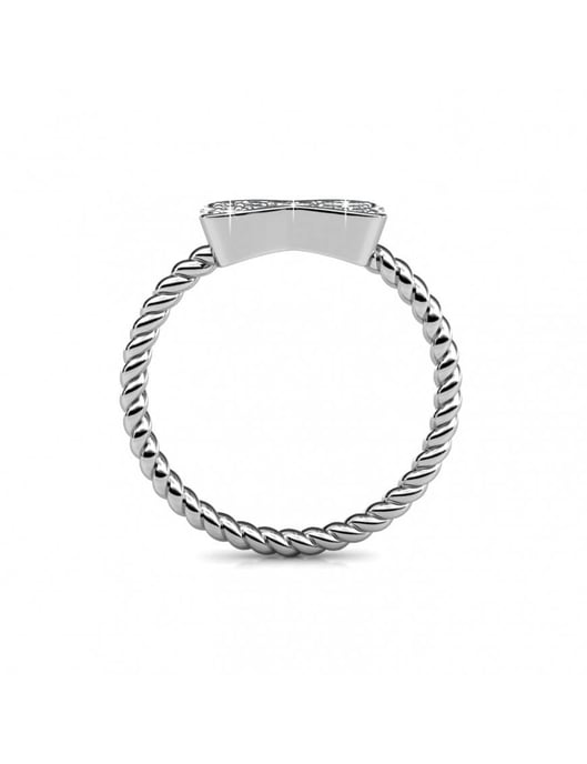 Anillo Cinta Retorcida - Plata y Cristal - Image 5
