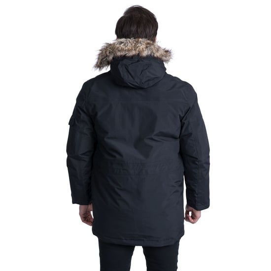 Trespass Mens Highland Waterproof Parka Jacket (Black)