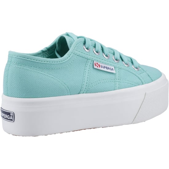 Superga 2790 Linea Up And Down 100% Cotton Women's Green Water Trainers - Image 2