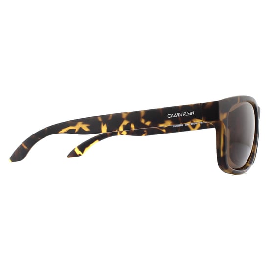 Calvin Klein Rectangle Mens Matte Dark Tortoise Brown Sunglasses